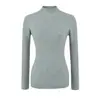 Suéter liso para mujer, nueva colección otoño/invierno 2026, top de punto elegante y moderno de manga larga con cuello medio alto, perfecto como capa interior