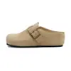 Altura Interior 6CM Zapatos Birkenstock para Mujer Suela Gruesa Persona Perezosa Punta Redonda Punta Cerrada Medias Zapatillas Calzado para Exteriores Cuero Genuino Zapatos Birkenstock Otoño 2026
