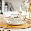 Taza y platillo de cerámica para café de estilo inglés-europeo, ideal para el té de la tarde, con un color intenso y un sabor intenso, ideal para acompañar el té negro.