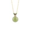 Colgante de jaspe Hotan chapado en oro de plata esterlina S925 con forma de mariposa redonda, marca avanzada, estilo antiguo de la suerte, moda china, nuevo y fino.