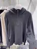 Suéter de Lã Estilo Coreano Nicho Chique com Capuz Base de Lã Camisa Feminina Outono Inverno Elegante Versátil Meio Zíper Top Tendência