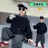 Conjunto Xadrez de Outono para Meninos 2025 Primavera e Outono Estilo Coreano Roupa de Bebê com Capuz de 2 Peças