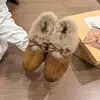 Primeiro Encontro Ji Sapatos de Plataforma Retrô com Lã para Mulheres Sapatos Birkenstock 2026 Outono/Inverno Novo Slip-on Fofo