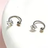 Pendientes cuadrados de acero inoxidable para comercio electrónico transfronterizo pendientes anillo de herradura pendientes de circón redondo pendientes fabricantes de origen