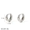 Aretes de Acero Inoxidable con Galvanizado al Vacío de Oro de 18K con Forma de Torcedura Transfronteriza para Mujer, Accesorios para Orejas que No se Desvanecen