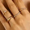 Conjunto de Anillos Dulce de Tres Piezas, Sencillo y Personalizado, Transfronterizo, Conjunto de Anillos Abierto de Moda Exquisito Micro-pavimentado con Circonia, Nicho