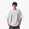 Camiseta de Manga Corta Patchwork Desconstruida Transfronteriza para Hombre, Nuevo Estilo de Verano, Marca de Moda, Atuendo Casual Americano de Alta Gama para Pareja, Manga Media
