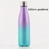 Garrafa de cola fabricante original transfronteiriça garrafa de água esportiva de aço inoxidável 304 com pintura de glitter e pó de glitter dourado, copo térmico dropshipping