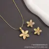 Conjunto de Pendientes Colgantes para Mujer con Forma de Flor Ojo de Gato Estilo Nupcial Cadena de Ola de Agua Flor Empaquetado Individualmente Joyería