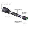 Linterna de aleación de aluminio verde de 3 luces iluminación exterior luz roja azul luz tricolor linterna 18650