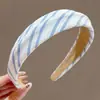 Diadema de Cuadros Azules de Ala Ancha para Mujer, Nuevo Modelo 2026, Uso Diario, Diadema de Corona Alta, Accesorio para el Cabello, Pinza para el Cabello