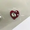 Accesorios de Aleación con Corazón de Terciopelo Retro Joyería Elegante de Diamante y Perla Accesorios para el Cabello Hechos a Mano Material de Parche para Funda de Teléfono Móvil