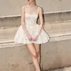 Moda Europeia e Americana Transfronteiriça Elegante Vestido Suspensório de Renda Gola Quadrada Saia Tutu Vestido de Festa Fada Ins Roupas Femininas