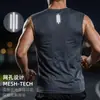 Camiseta Blanca sin Mangas Ligera y Transpirable de Verano Chaleco Deportivo de Seda de Hielo de Secado Rápido Top Profesional para Correr Maratón para Hombre