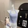 Camisola Negra de Cuello Halter para Mujer, Primavera y Verano, con Almohadillas Integradas en el Pecho, Top Pequeño con Cuello Halter y Hermoso Diseño en la Espalda, Almohadillas Integradas en el Pecho