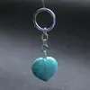 Corazón Transfronterizo Colgante de 30*12mm Colgante de Corazón con Forma de Llave Piedra Natural Cristal Rosa Corazón de Melocotón Joyería Popular para Manualidades
