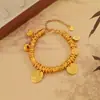 Pulsera Auspiciosa del Dios de la Riqueza Amarillo para Mujer, Nuevo Diseño Esmaltado Estilo Chino, Pulsera de Nicho y Elegante