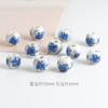 Accesorios de joyería diy cuentas de cerámica de agujero grande cuentas de porcelana con aplique Jingdezhen 10mm azul y blanco floral cuentas sueltas materiales hechos a mano