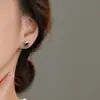 Pendientes de Girasol Dulces y Elegantes, Estilo Coreano, Modernos y Únicos, Pendientes de Flor de Diamante Negro Que No Necesitan Quitarse al Dormir