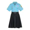 Disfraz de Policía Infantil para Halloween Set de Juego de Rol Fiesta de Maquillaje Cosplay Ropa de Policía para Niñas