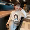 Camiseta Interior de Manga Larga con Estampado de Dibujos Animados, Elegante, Moderna y Linda para Niñas, Ropa Infantil