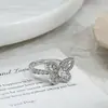 Anillo Abierto Personalizado Bañado en Oro Real con Circonita Microincrustada Estilo Celebridad de Internet de Alta Gama para Mujer Anillo para Dedo Índice Exquisito