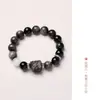 Pulsera para Pareja Diseñada, Pulsera Despertar del León de Obsidiana Plateada, Pulsera para Mujer de Piedra Ojo de Gato, Regalo de San Valentín para Novia