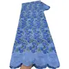 Tela de Encaje Bordado Calado Floral Africano Poliéster-Algodón Voile Suizo Tela para Vestido Vestido de Boda