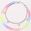 Corrente de Calça Ultra-Leve de Resina de Camada Dupla Colorida Europeia e Americana, Corrente de Calça com Pingente Acessório Dopamina de Acrílico Colorido de Alta Transparência