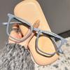 Gafas de color gris coco degradado para miopía de mujer se pueden equiparar con luz azul anti-radiación luz plana protección ocular anti-fatiga cara grande delgada