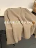 Suéter Pulóver de Lana de Mapache Suave Azul con Cuello en V para Mujer Otoño/Invierno Estilo Perezoso Holgado Adelgazante Tejido Superior Capa Interior