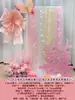 Decoração de Quarto de Casamento Rosa Arranjo Roupão de Banho Fundo para Fotos Gaze Pena Placa KT Palavra Feliz Flor Plissada Alto Padrão Super Fada