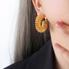 Pendientes Geométricos de Alambre de Teléfono de Metal de Moda Europea y Americana para Mujer, Simples y Elegantes, Joyería de Diseño Elegante y Lujoso para Mujer, Exquisitos