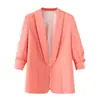 Blazer de moda versátil de primavera y otoño, ajustado, para mujer, sin botones, estilo europeo nuevo, transfronterizo europeo y americano