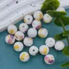 Cuentas Redondas de Cerámica con Calcomanía de 12 mm Accesorios de Abalorios Hechos a Mano Materiales para Joyería de Nudo de Cuentas de Cerámica para DIY