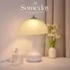 Luminária de cabeceira nórdica com um toque luxuoso e sofisticado, luminária de mesa decorativa em forma de abóbora para o quarto, abajur criativo de vidro vintage para pousadas