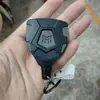 Fivela de puxar fácil cabo de aço forte puxar fácil fivela de montanhismo preta logo a laser telescópico crachá de trabalho chaveiro antifurto