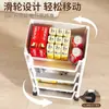 Carrito Pequeño Estante de Almacenamiento Gabinete Doméstico para Snacks con Ruedas Sala de Estar Dormitorio Estante Móvil de Almacenamiento Estante de Almacenamiento para Mochilas