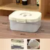 Caixa de Armazenamento Transparente para Conjunto de Chá com Tampa para Sala de Estar, Porta-Rack de Armazenamento com Bandeja de Drenagem Compartimentada para Chá, Caixa de Armazenamento à Prova de Poeira para Bule de Chá Kung Fu