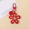 Chaveiro Colorido Qq Candy Transparente Tipo Gelatina Formato de Onda Flor Grande Coração Pingente Criativo para Bolsa de Menina