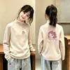 Camiseta Base de Terciopelo Alemán Doble Cara para Niñas, Cuello Semi Alto, Otoño Invierno 2026, Estilo Nuevo, Niñas Pequeñas y Medianas, Niños, Manga Larga Cepillada