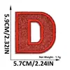 Suministro transfronterizo de parches bordados de letras y números en inglés color rojo brillante con adhesivo termofusible para decoración de ropa y sombreros