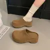 Pantuflas casuales de exterior sin cordones, estilo nuevo 2026, mules de punta cerrada, medias pantuflas que aumentan la altura, zapatos de mujer de primavera con suela gruesa