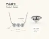 Moderna Cadena de Moissanita Estilo Ins para Mujer, Diseño de Alta Gama con Colgantes de Tres Piedras, Cadena para Clavícula de Plata de Ley 925, Exclusivamente para Ventas Transfronterizas