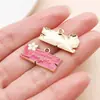 20 Estilos de Colgantes de Aleación de Esmalte Rosa/Marrón de Dibujos Animados Sombrero Vaquero Occidental, Bolsa de Dinero, Cabeza de Vaca, Botas Accesorios para Joyería DIY