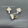 Venta Directa de Fábrica Tendencia Europea y Americana Elegante Piedra Natural Retro Cruz Simple Colgante Incrustado