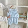 Verano Dianxi Nuevo Conjunto de Tres Piezas Sencillo y Dulce: Chaleco sin Mangas para Bebés y Niños Pequeños, Pantalones de Malla Frescos Anti-Mosquitos para Bebés Niñas