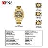 Reloj de Pulsera de Acero de Lujo Ligero Luminoso con Diamantes, Reloj de Negocios para Hombre de Seis Agujas, Resistente al Agua, Moda de Venta Caliente, Marca OFNS