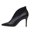 Sapatos de Moda Europeus e Americanos Transfronteiriços Bico Fino Salto Agulha Exportação Sapatos Femininos Botas Curtas Saltos Super Altos Botas de Performance para Mulheres