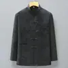 Camisas de Traje Tang de Manga Larga para Hombres de Mediana Edad y Mayores para Primavera y Otoño, Hanfu Casual Estilo Chino de Verano para Abuelos, Ropa para Personas Mayores